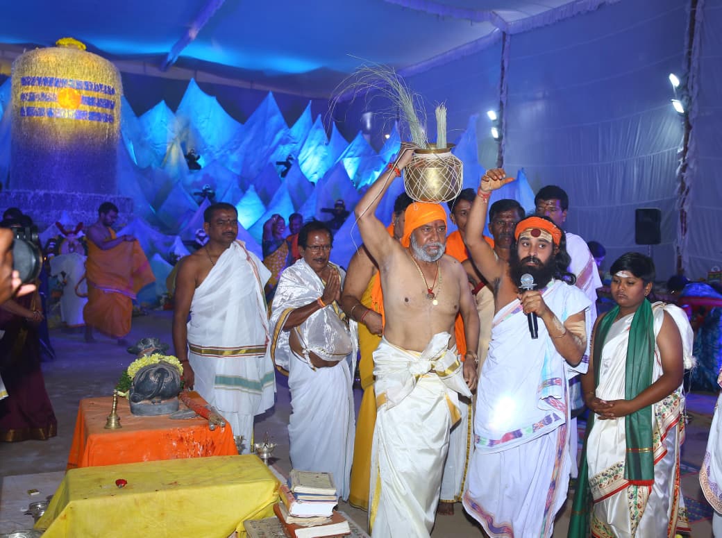 Sacred Waters from 1008 Rivers Used in Grand Maha Shivaratri Ritual in Sangareddy